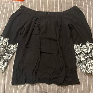 Black off the shoulder top.